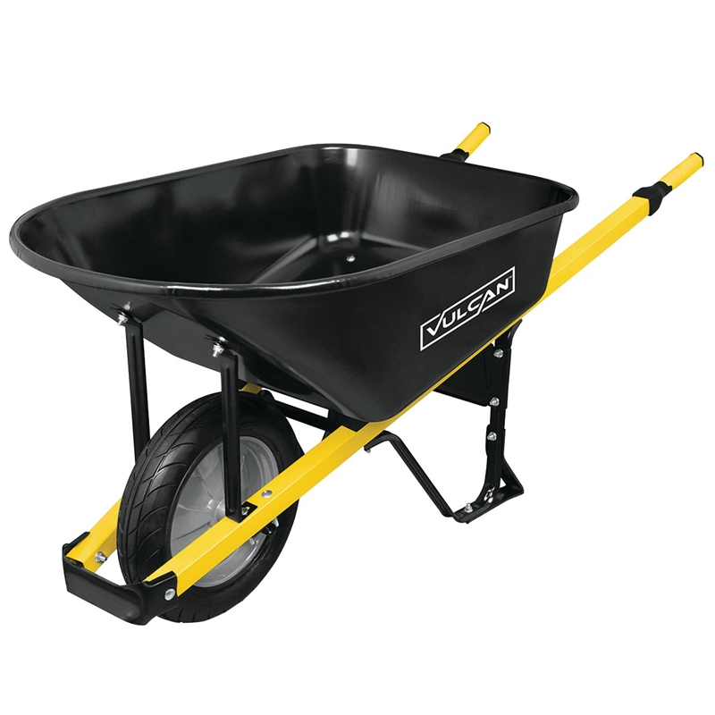 Vulcan Contractor Wheelbarrow Kit, 6 cuft Volume, Steel, 1 Wheel