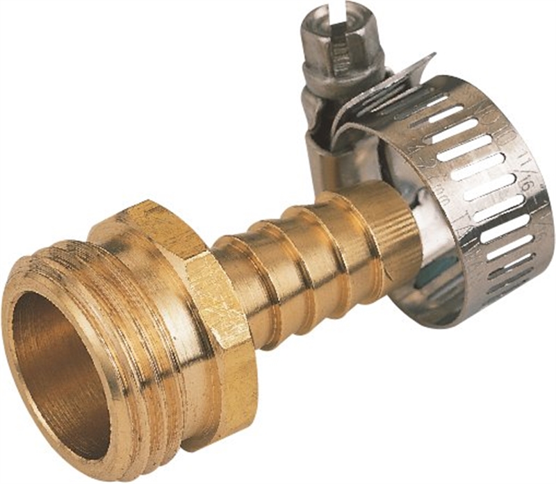 Mintcraft GB934M3L Hose Coupling With Clamp, 1/2 in, Male, Brass