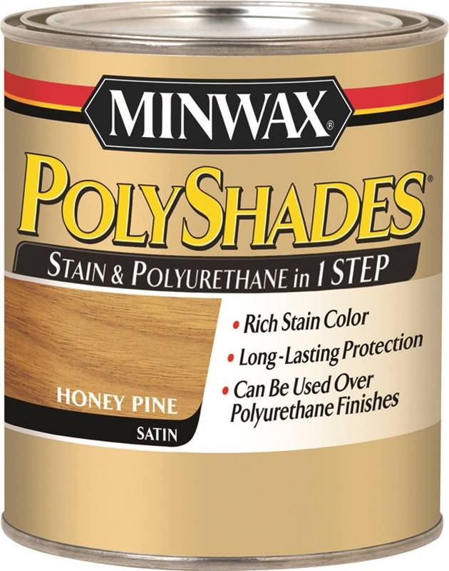 Minwax 213104444 Waterbased Polyurethane Stain, Satin, Liquid, Honey