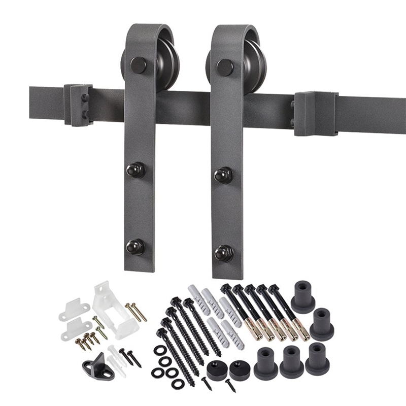 Renin BD102K09600MB Bent Strap Barn Door Hardware Kit, 96 in L Track