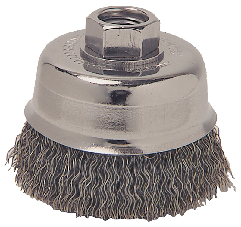 Weiler 36031 Wire Cup Brush, 3 in Dia, 5/811 Arbor/Shank, Carbon Steel