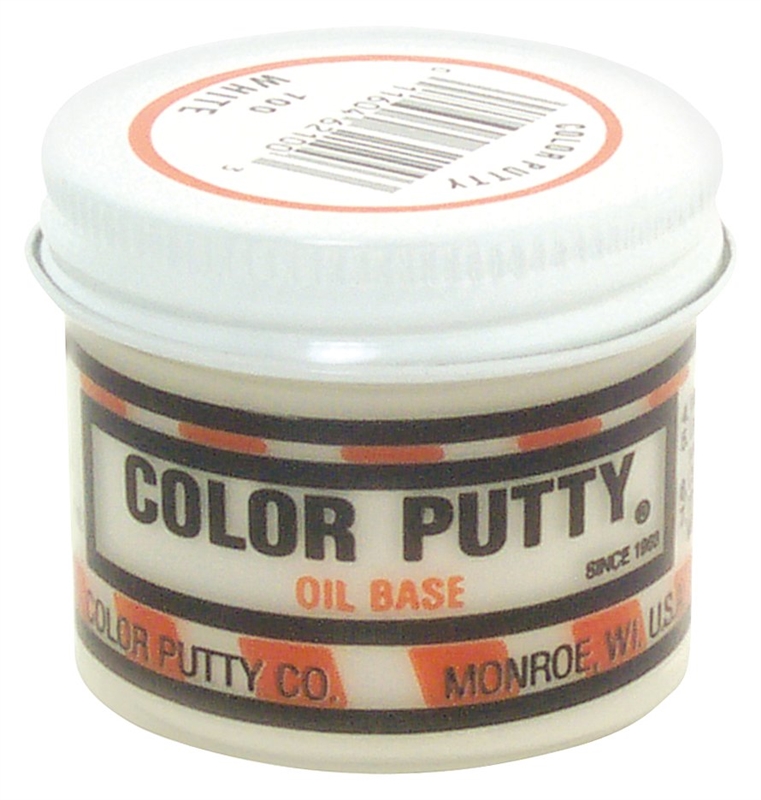 Color Putty 100 Oil Based Wood Filler, 3.68 oz Jar, White