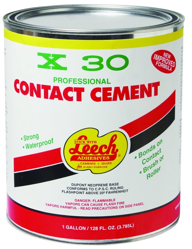 Leech Adhesives X30 X3079 Contact Cement, 1 gal Can 4 Pack 