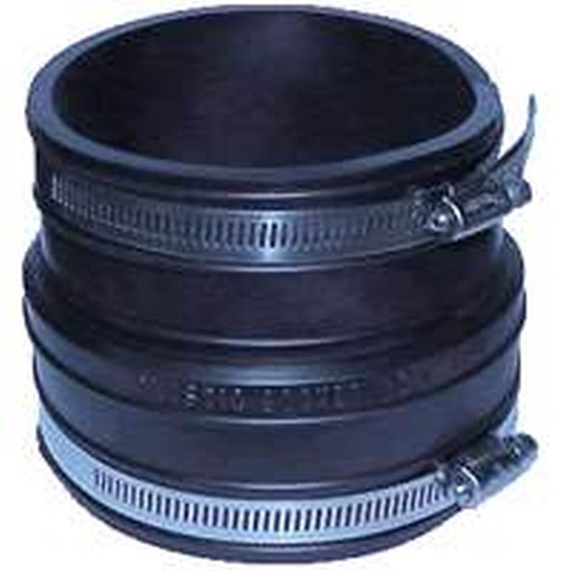 Fernco 1059 Flexible Pipe Coupling, 2 in x 3.9 in, Plastic Socket X Plastic/Cast Iron, 4.3 psi, PVC