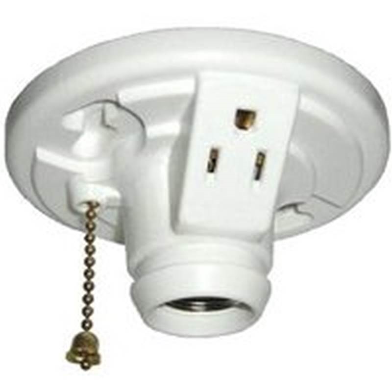 Allied Moulded LH Lamp Holder With Grounded Outlet, 660 W, Incandescent