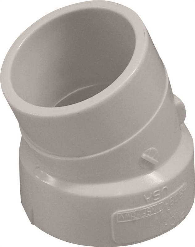Genova 75840 DWV Pipe Street Elbow, 221/2 deg, 4 in, Hub x Spigot, SCH