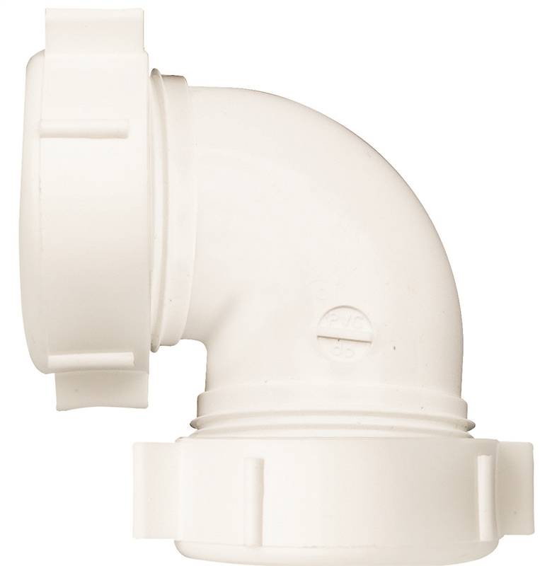 Plumb Pak PP555W Drain Pipe Elbow, 11/2 in, SlipJoint, Polypropylene