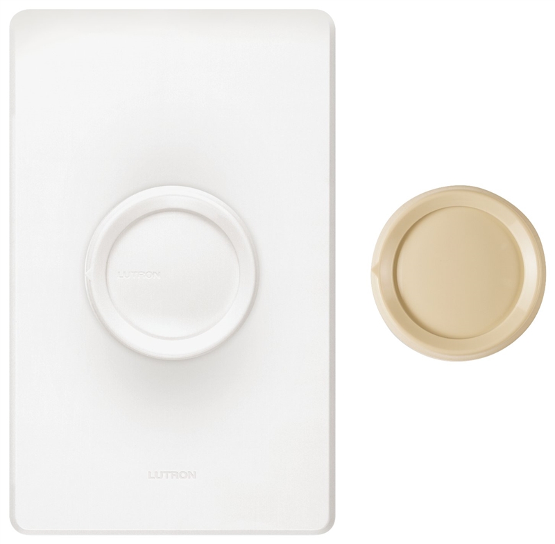 Lutron FSQ2FHDK Rotary Control Switch, 1.5 A, 120 V, Quiet Actuator, Plastic, Ivory/White