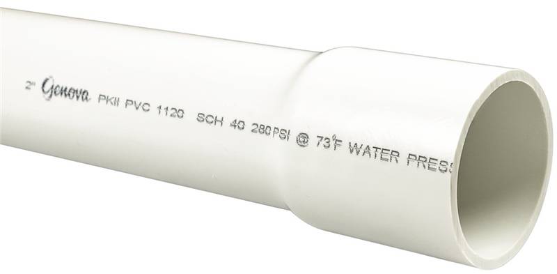 Genova 300 Cold Water Pressure Pipe 20 ft, Belled, 280 psi, SCH 40, PVC