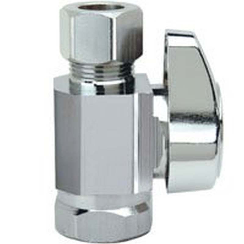 BrassCraft G2R10X CD 1/4 Turn Straight Stop Valve, 3/8 in, FIP X Compression, 125 psi, Compliant