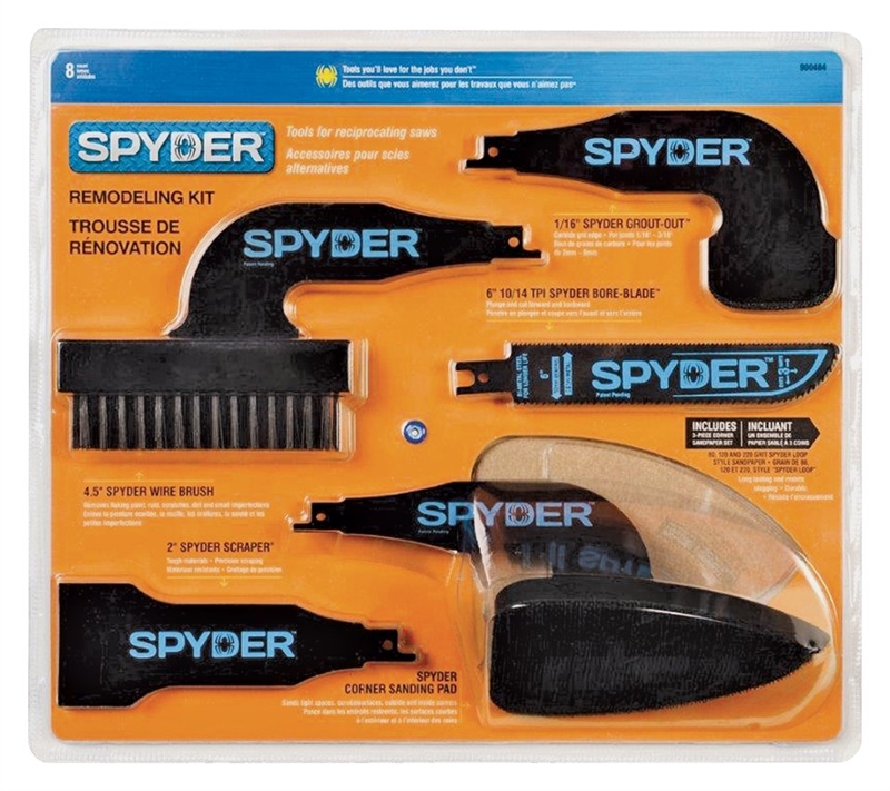 Spyder 900404 Remodeling Kit, For Use With Reciprocating Saw, Wire Brush, Black