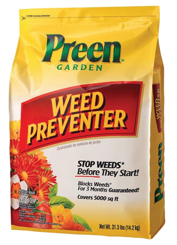 Preen 2463802 Garden Weed Preventer, 31.3 lb, Bag, 5000 sqft, Solid