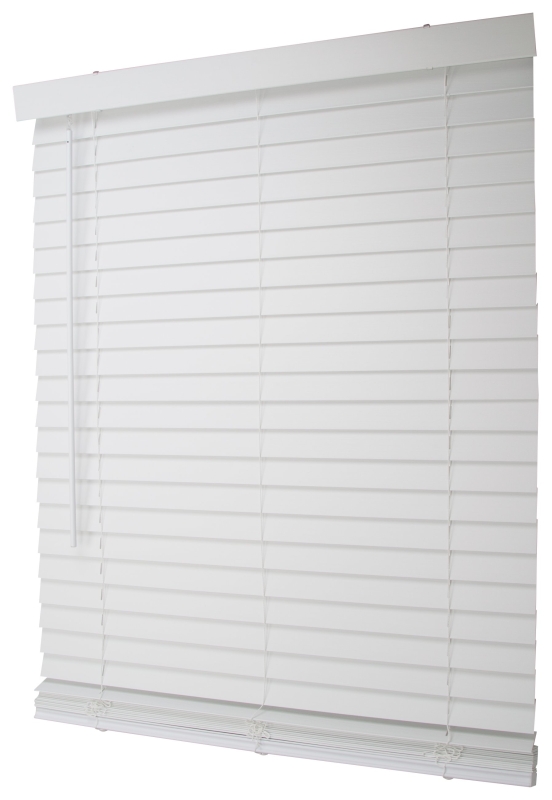 Simple Spaces White Faux Wood Cordless MiniBlind, Light Filtering, 32
