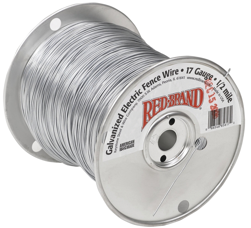 Red Brand 85617 Electric Fence Wire, 17 ga Wire, 1/2 mile L, Steel