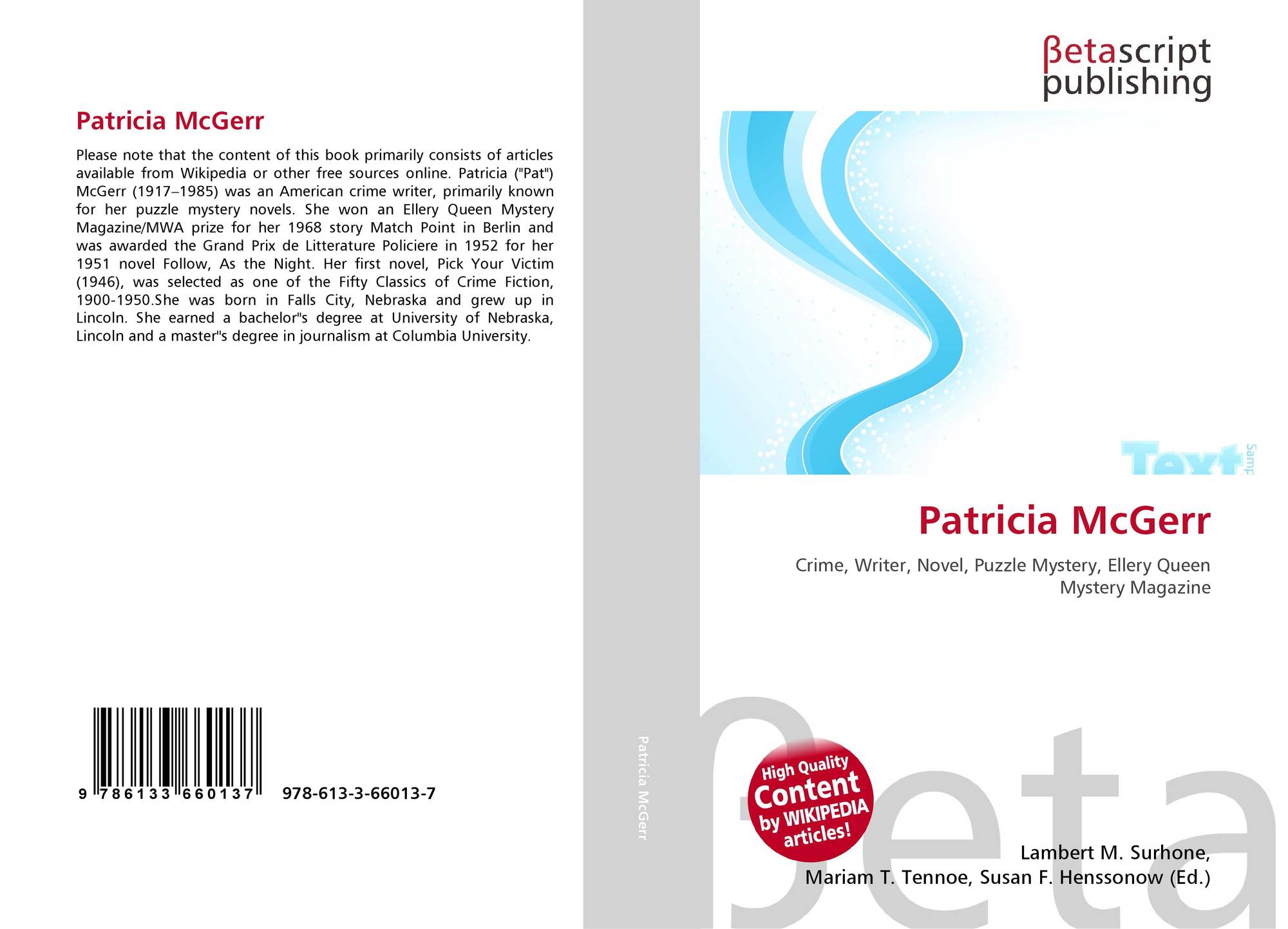 Patricia McGerr, 9786133660137, 6133660139 ,9786133660137