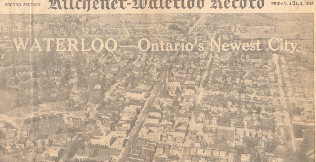 KitchenerWaterloo Record "Cityhood" Edition, January 2, 1948 Waterloo