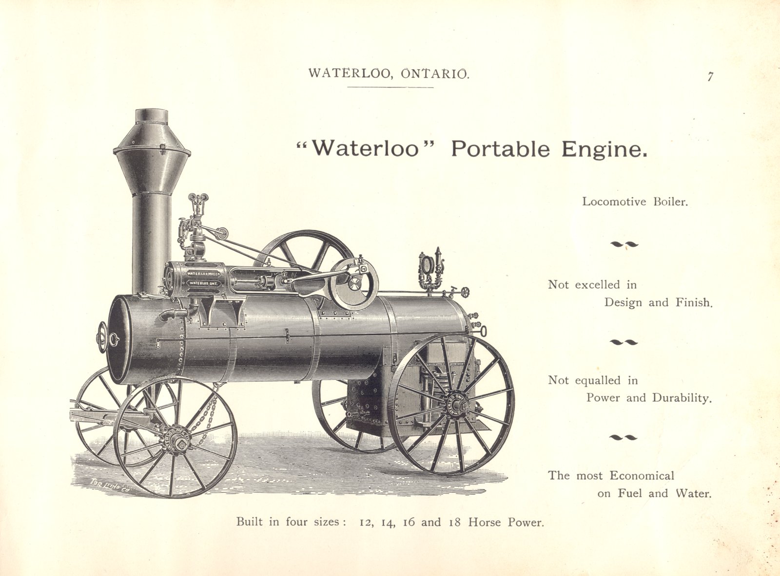 Waterloo Portable Engine View Waterloo Manufacturing Company Limited