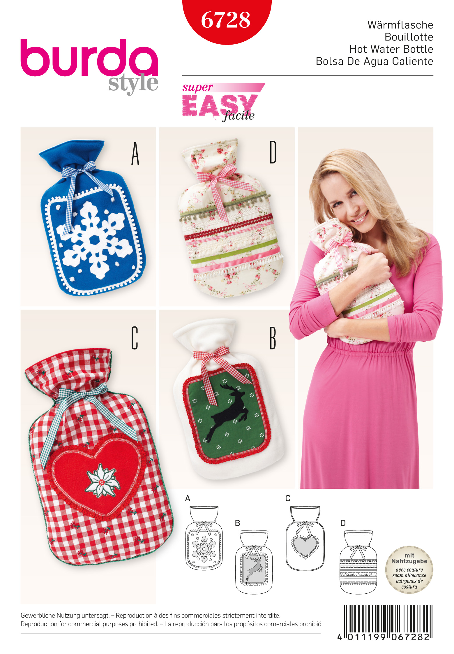 Burda 6728 Hot Water Bottle Cover