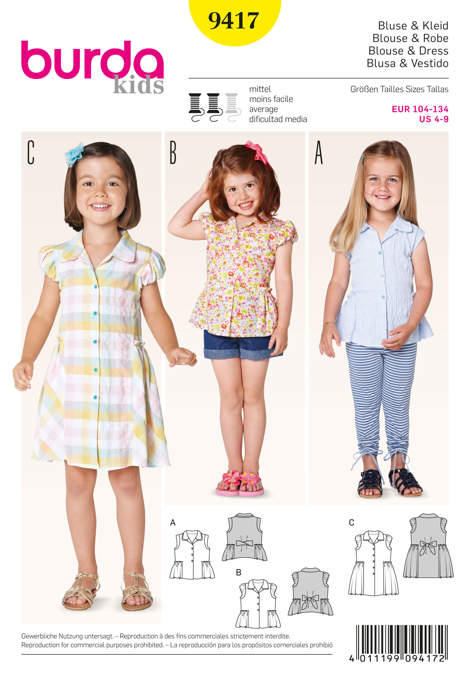 Burda 9417 Burda Style Toddlers