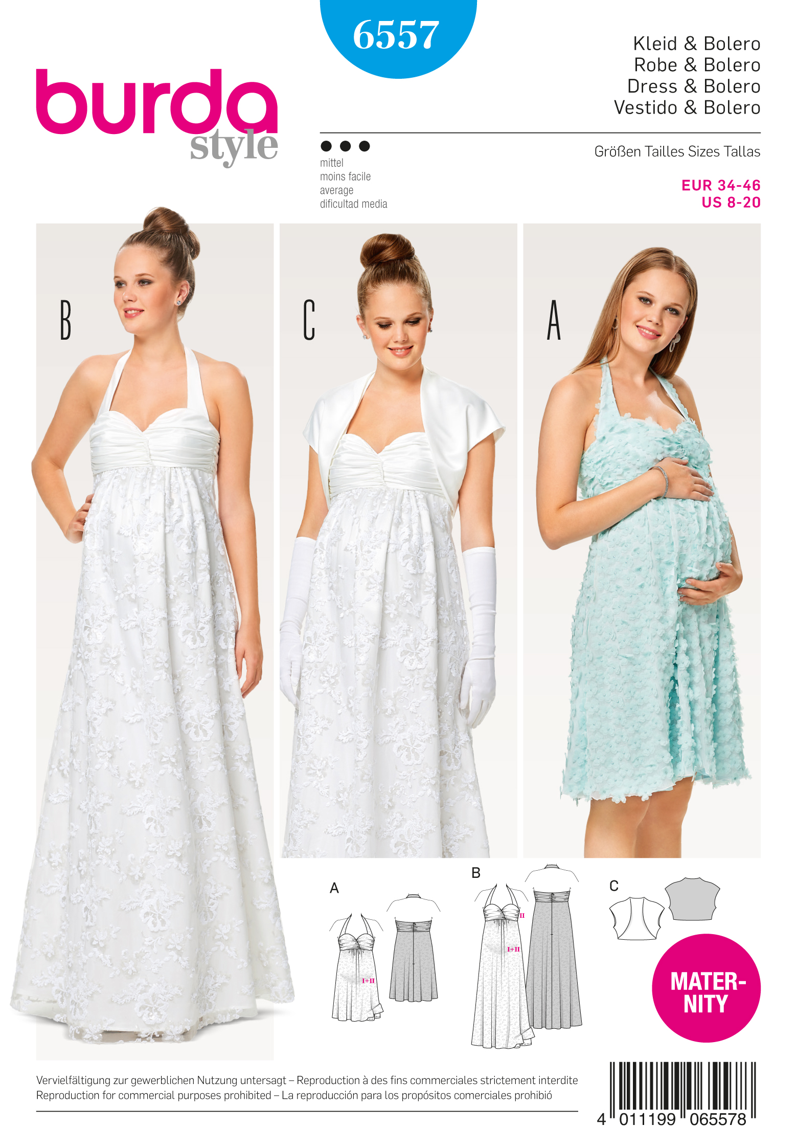 Burda 6557 Misses' Maternity Dress