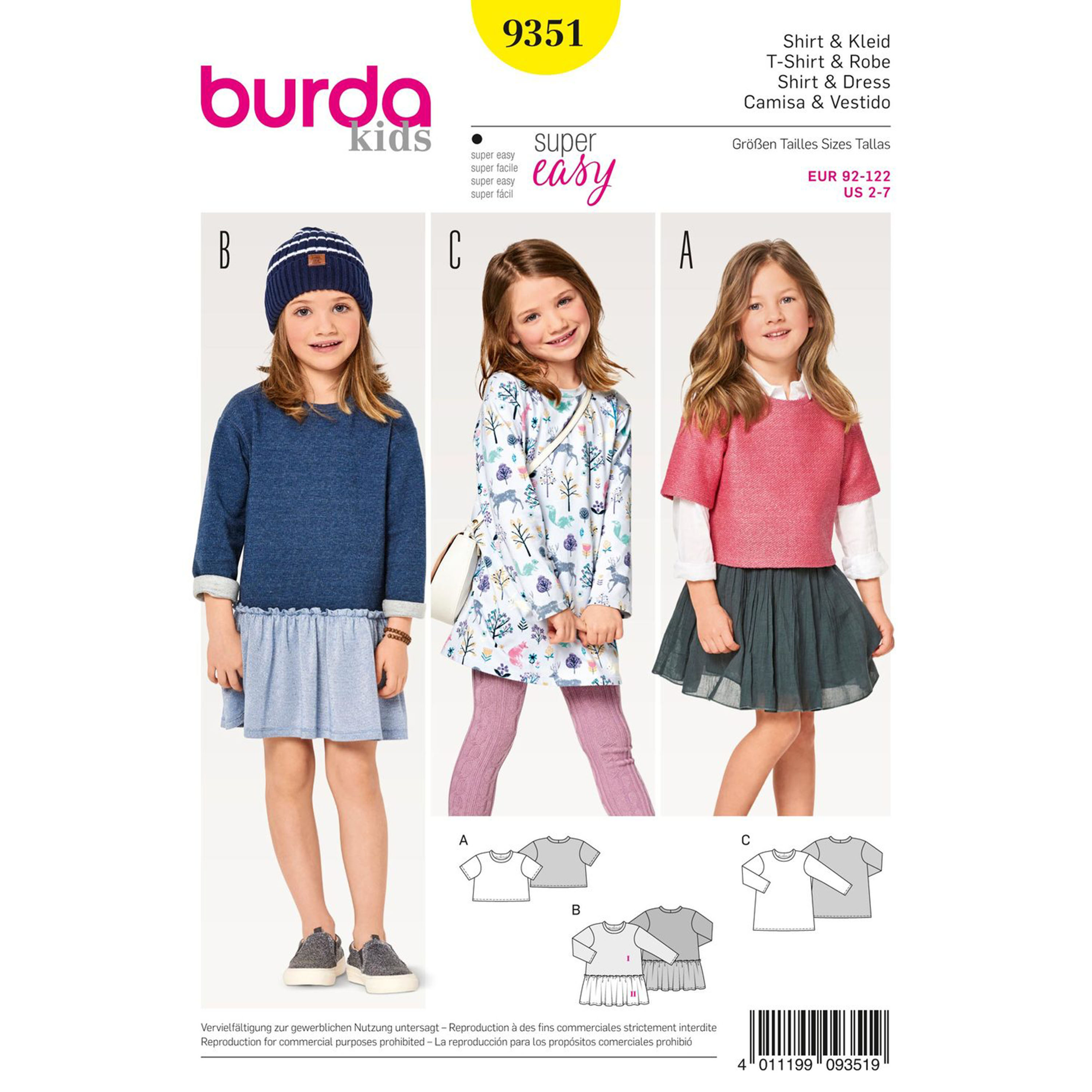 Burda Burda Style Pattern B9351 Child's Shirt Dress