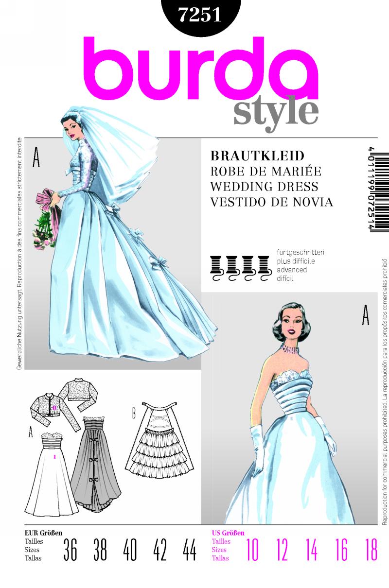 Burda 7251 Wedding Dress