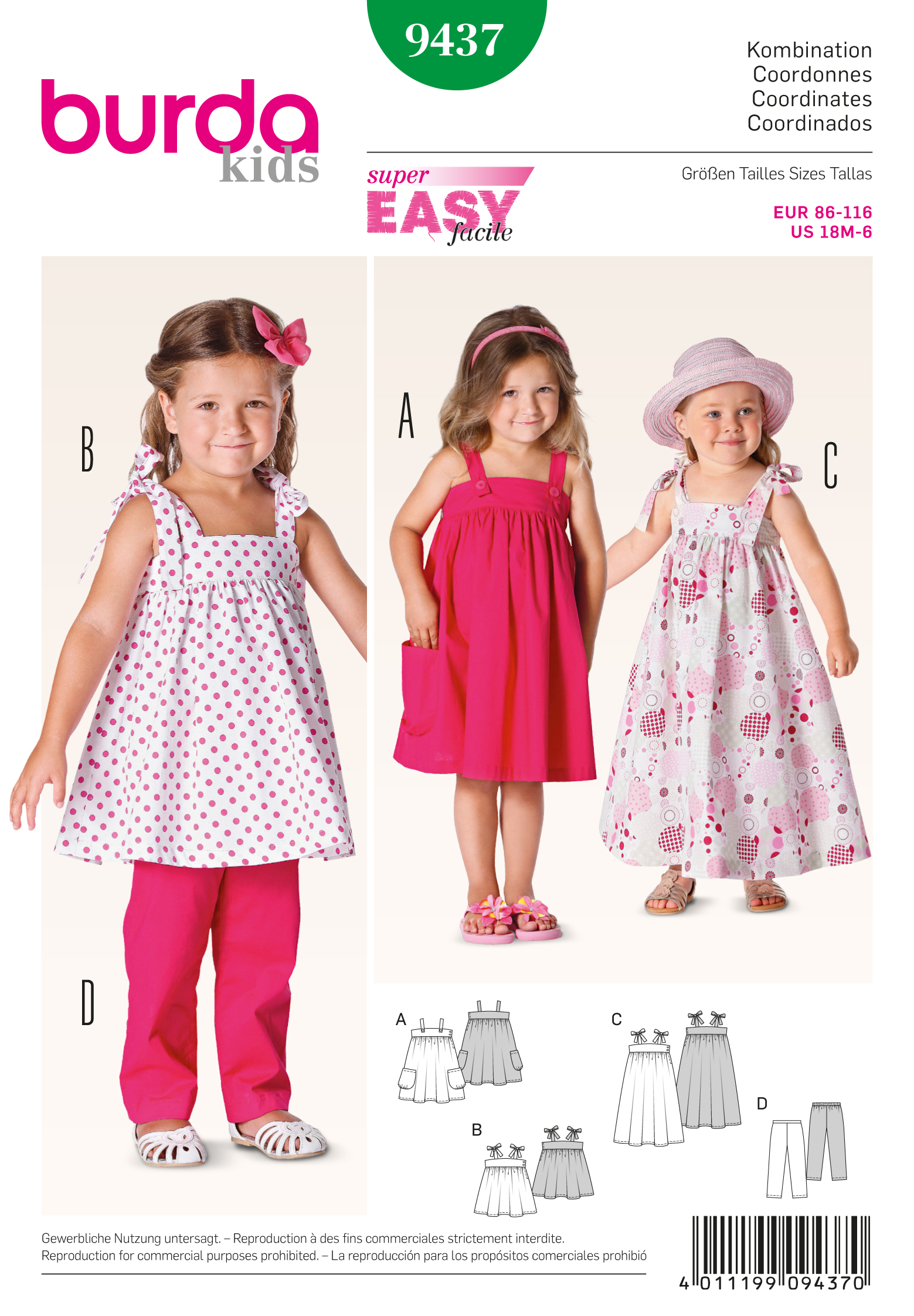 Burda 9437 Toddlers
