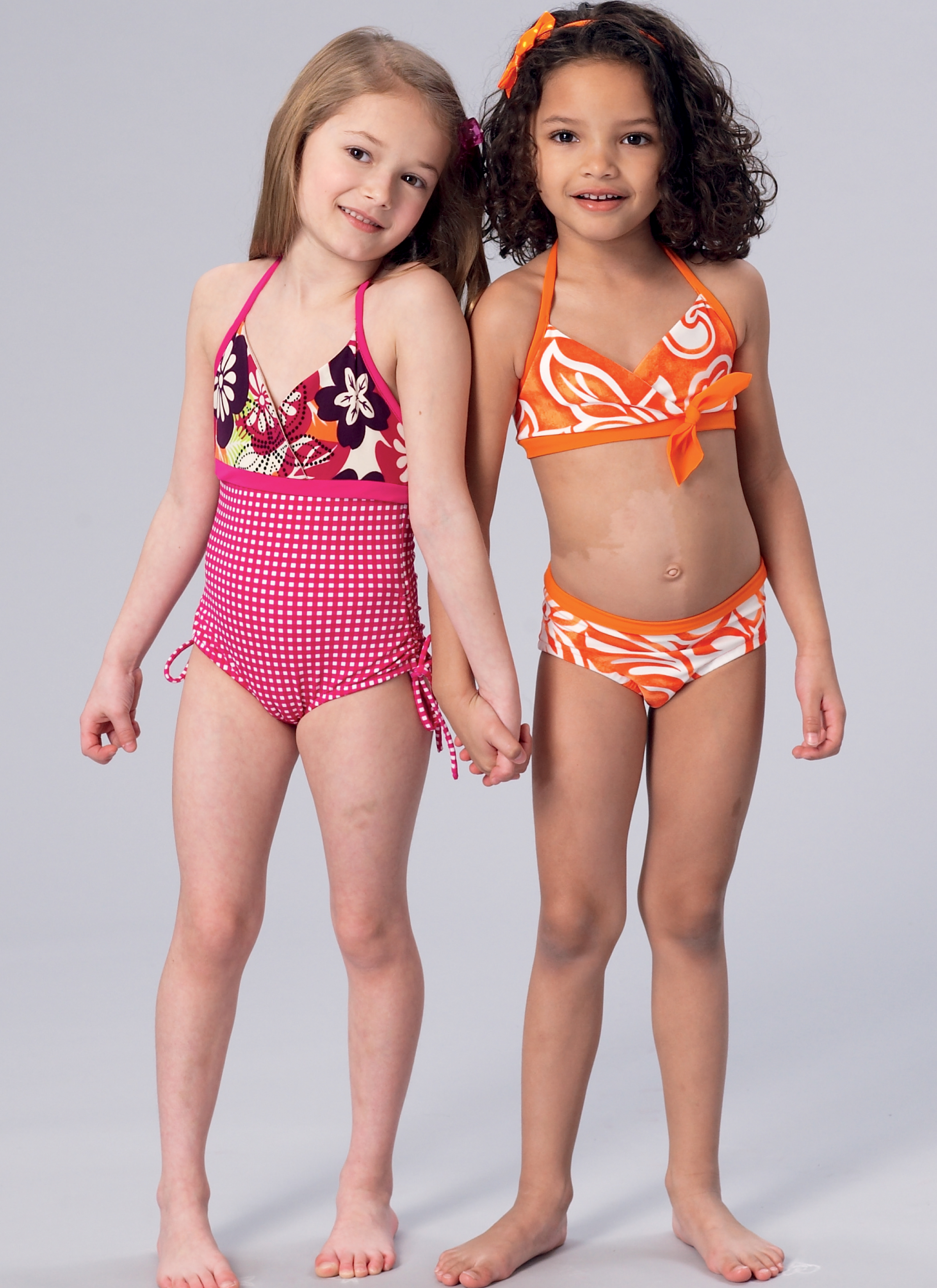 Kwik Sew 4168 Girls' Halter Bikini and OnePiece Swimsuit