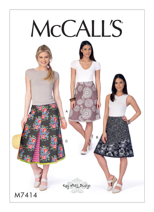 McCall's 7414 Misses' Knee or MidiLength, ALine Skirts