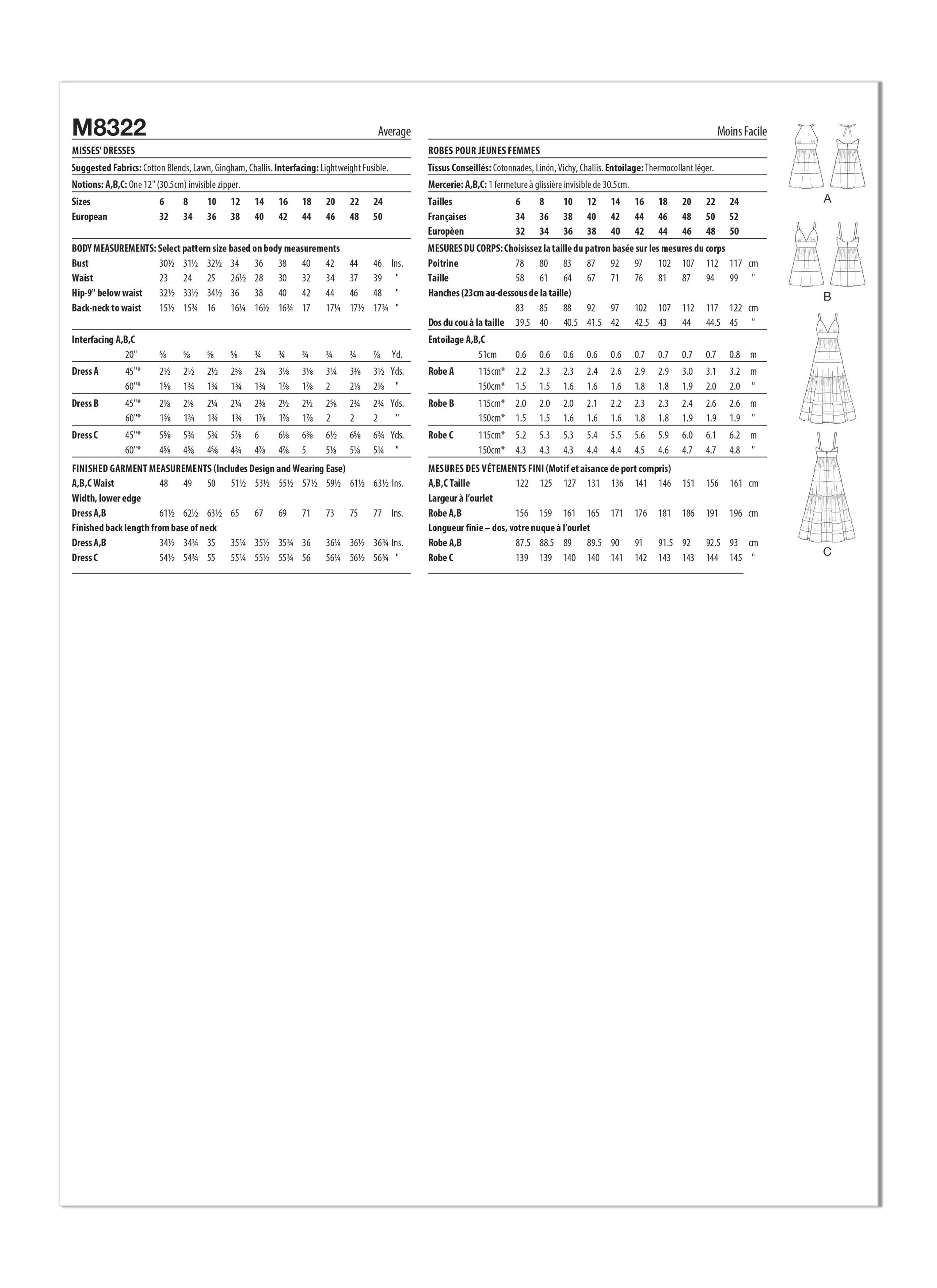 McCall's 8322 Misses' Dresses