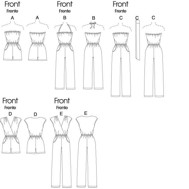 McCall's 6083 Misses' Jumpsuit In 3 Lengths and Sash sewing pattern