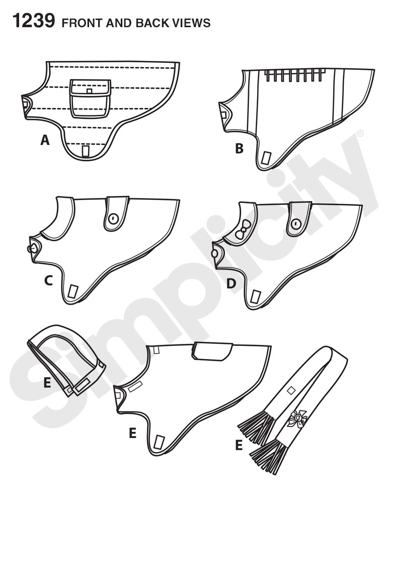 Simplicity 1239 Dog Coats in Three Sizes