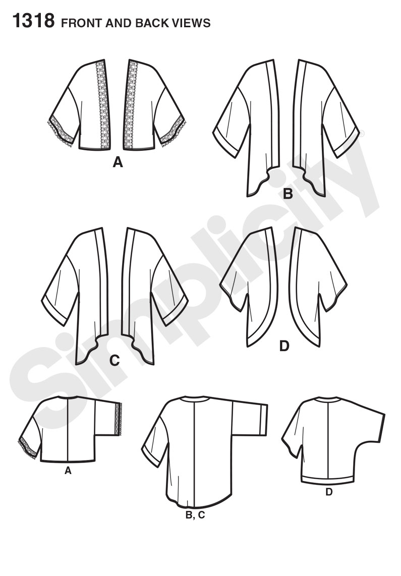 Simplicity 1318 Misses' Kimono Jackets