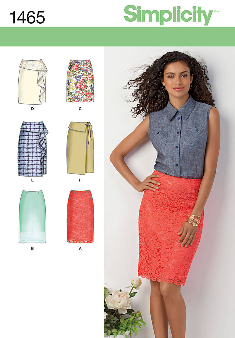 Simplicity 1465 Misses' Slim Skirt in Two Lengths sewing pattern