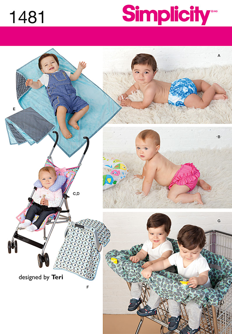 Simplicity 1481 Babies' Accessories and Swim Diaper