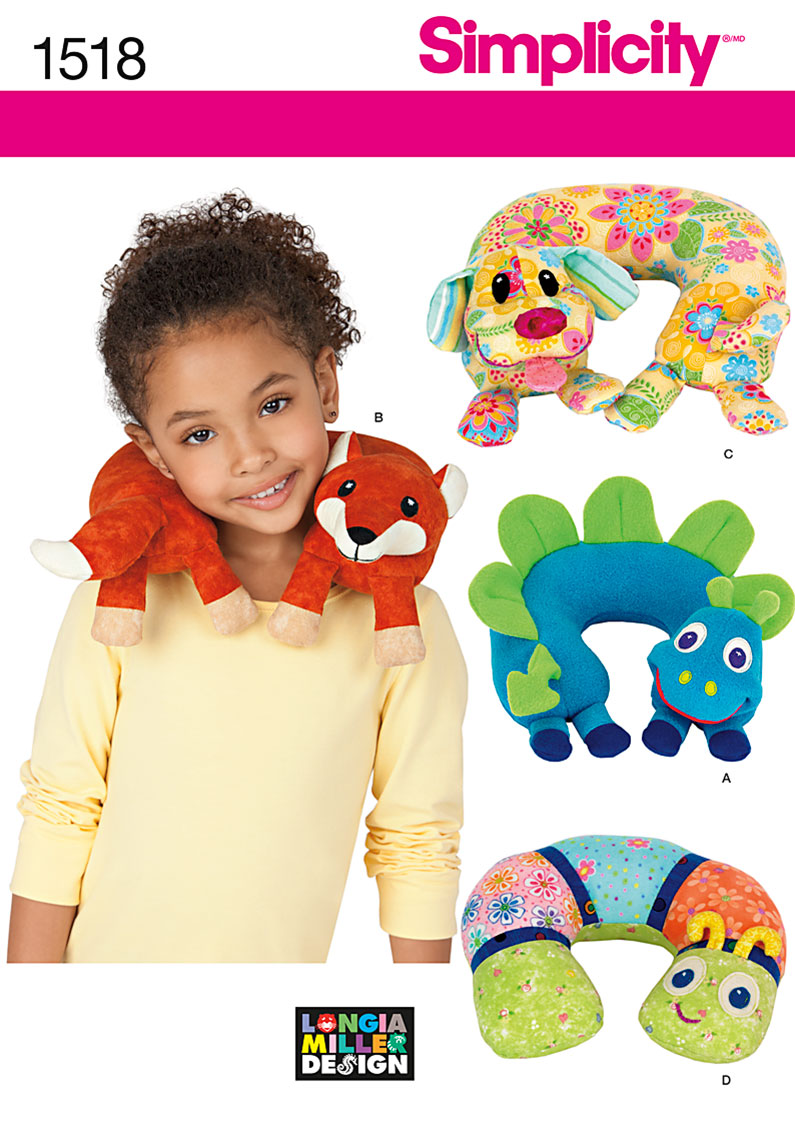 Simplicity 1518 Child's Animal Neck Pillows sewing pattern