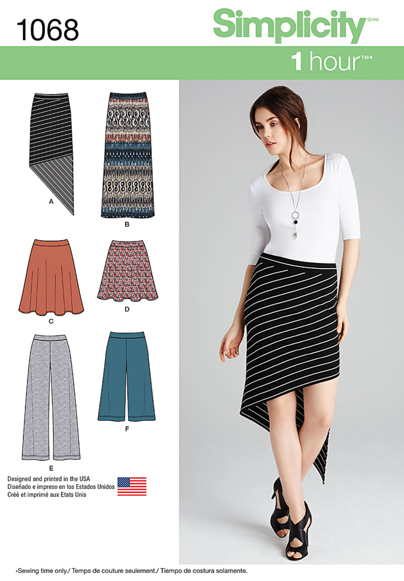 Simplicity 1068 Misses' Knit Skirts and Pants