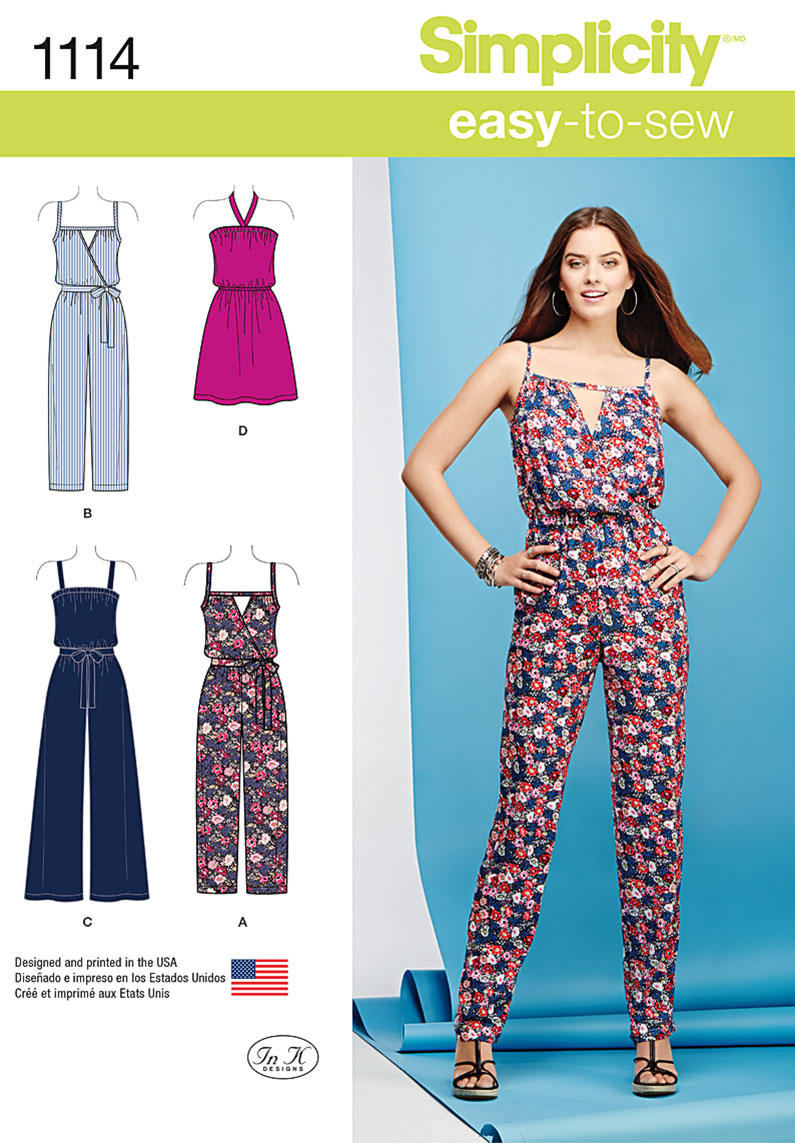 Simplicity 1114 Misses' Easy Dress and Jumpsuits sewing pattern