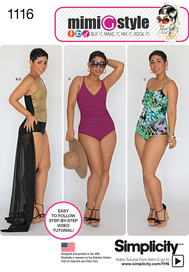 Simplicity 1116 Misses' and Plus Size Swimsuits and wrap skirt