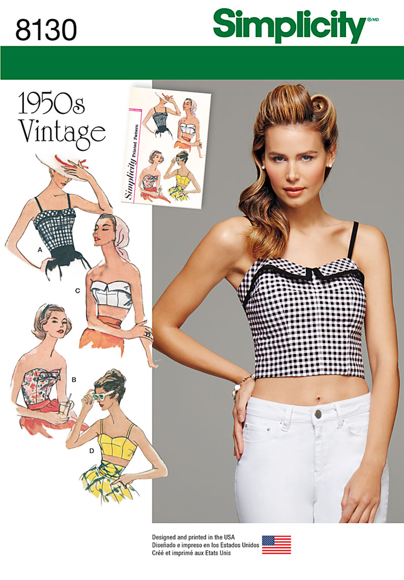 Simplicity Simplicity Pattern 8130 Misses' 1950's Vintage Tops and