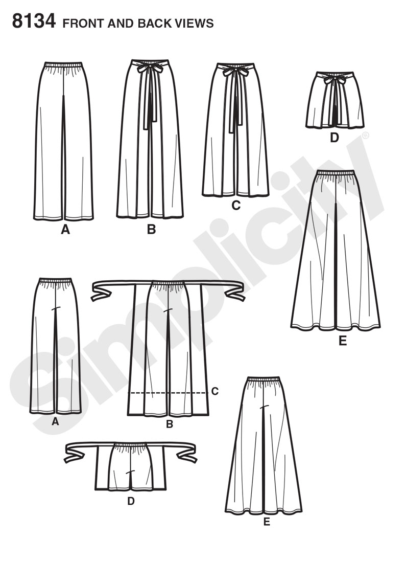 Simplicity Simplicity Pattern 8134 Misses' EasytoSew Pants and Shorts