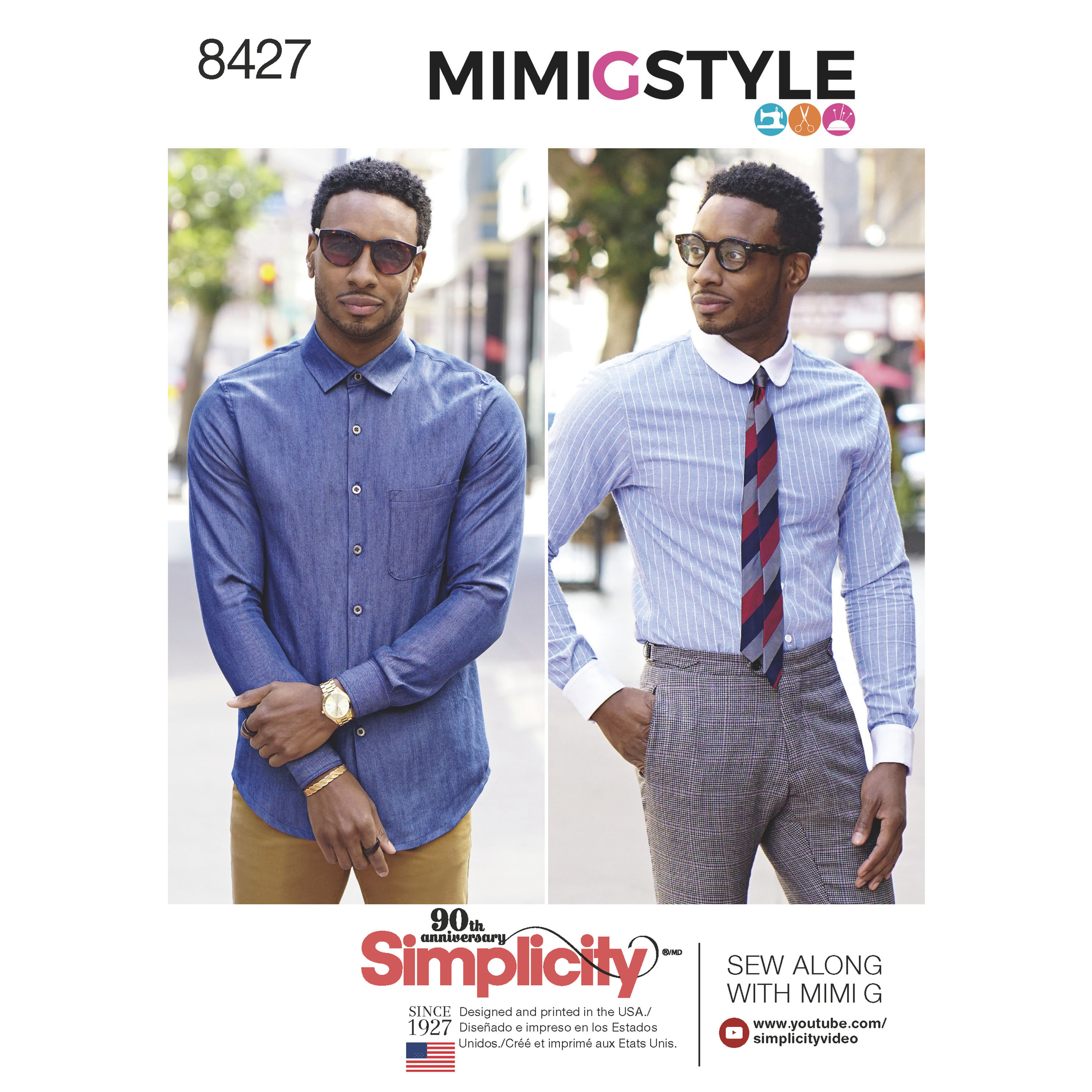 Simplicity 8427 Men's Fitted Shirt with Collar & Cuff Variations by Mimi G