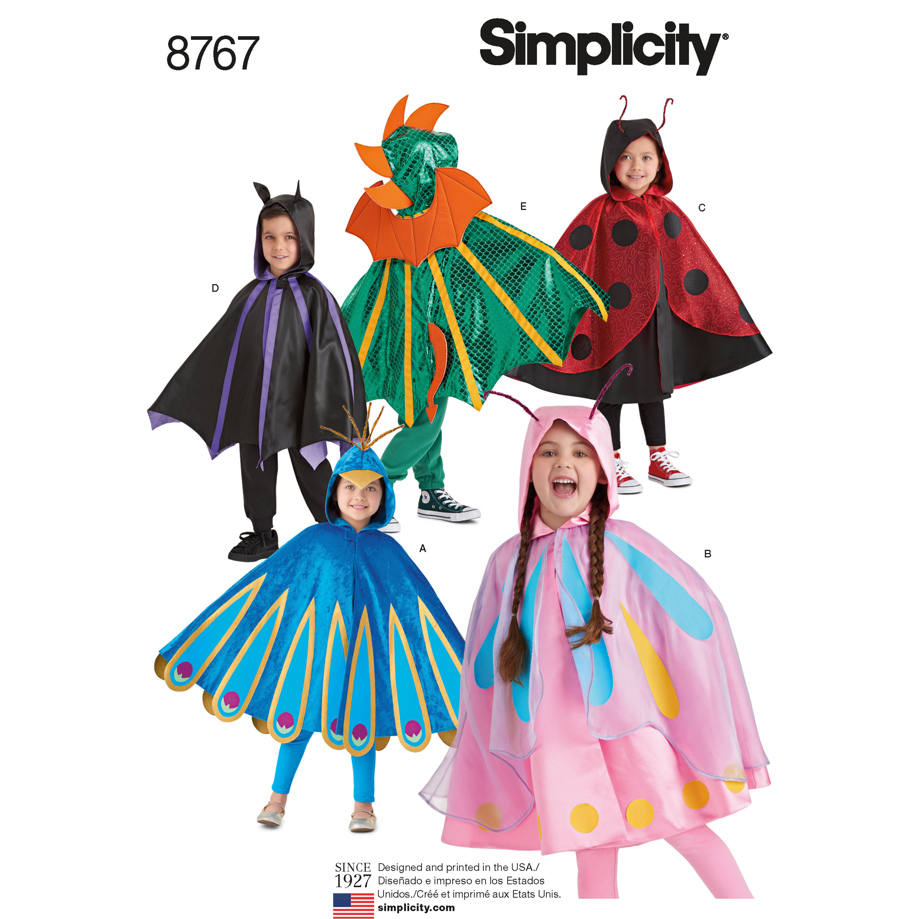Simplicity 8767 Children's Cape Costumes