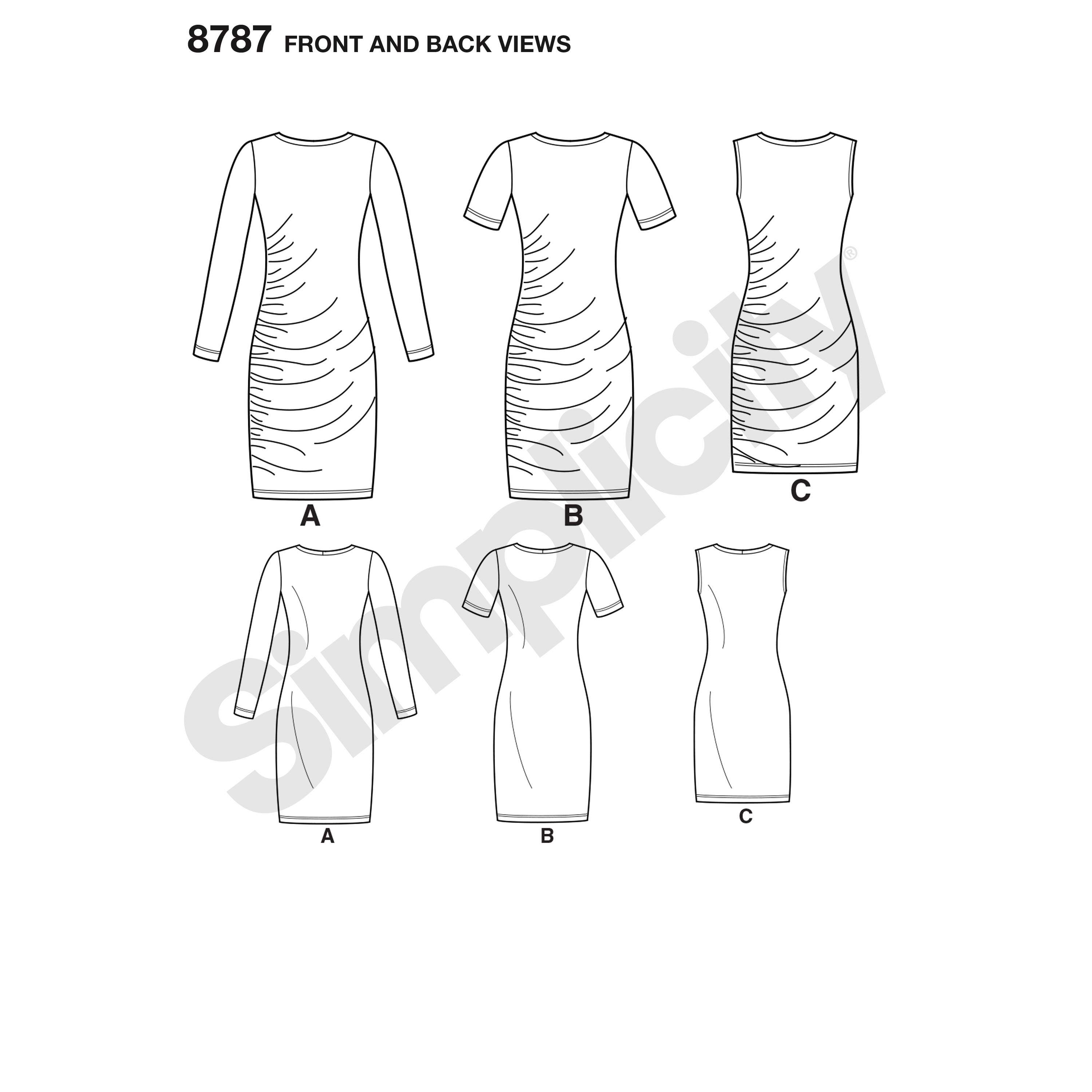 Simplicity 8787 Misses' LearntoSew Knit Dress