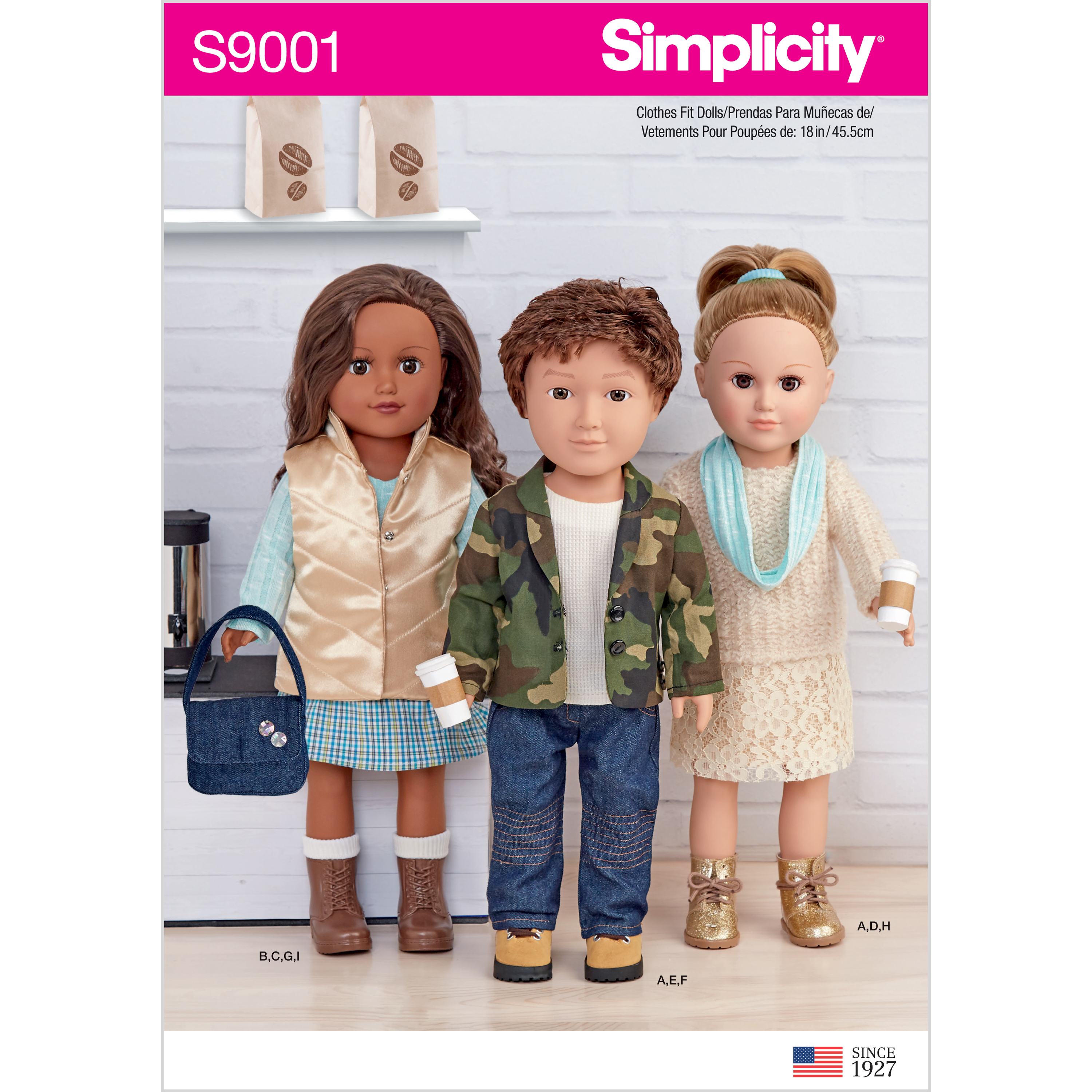 Simplicity 9001 18" Unisex Doll Clothes