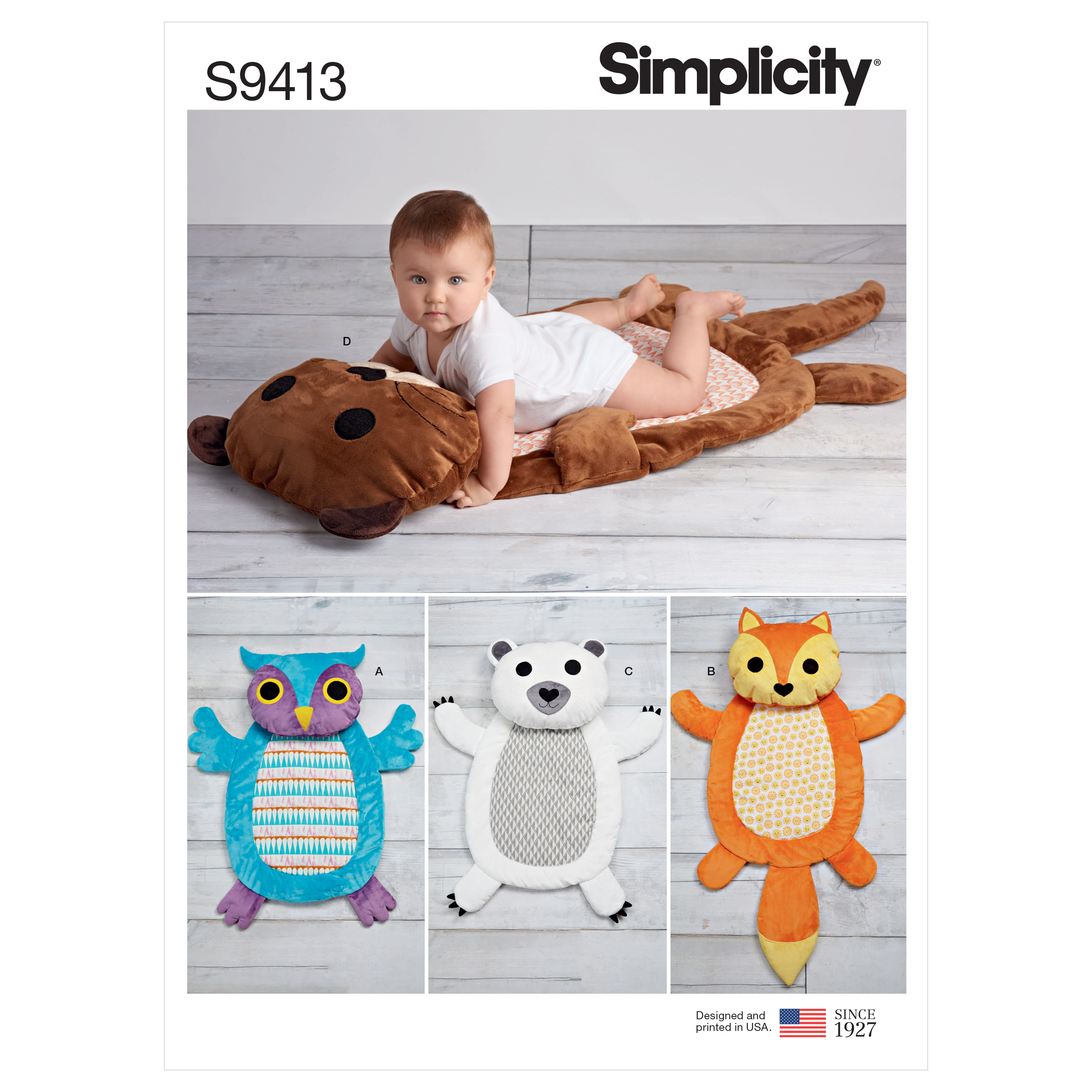 Simplicity 9413 Baby Tummy Time Animal Mats