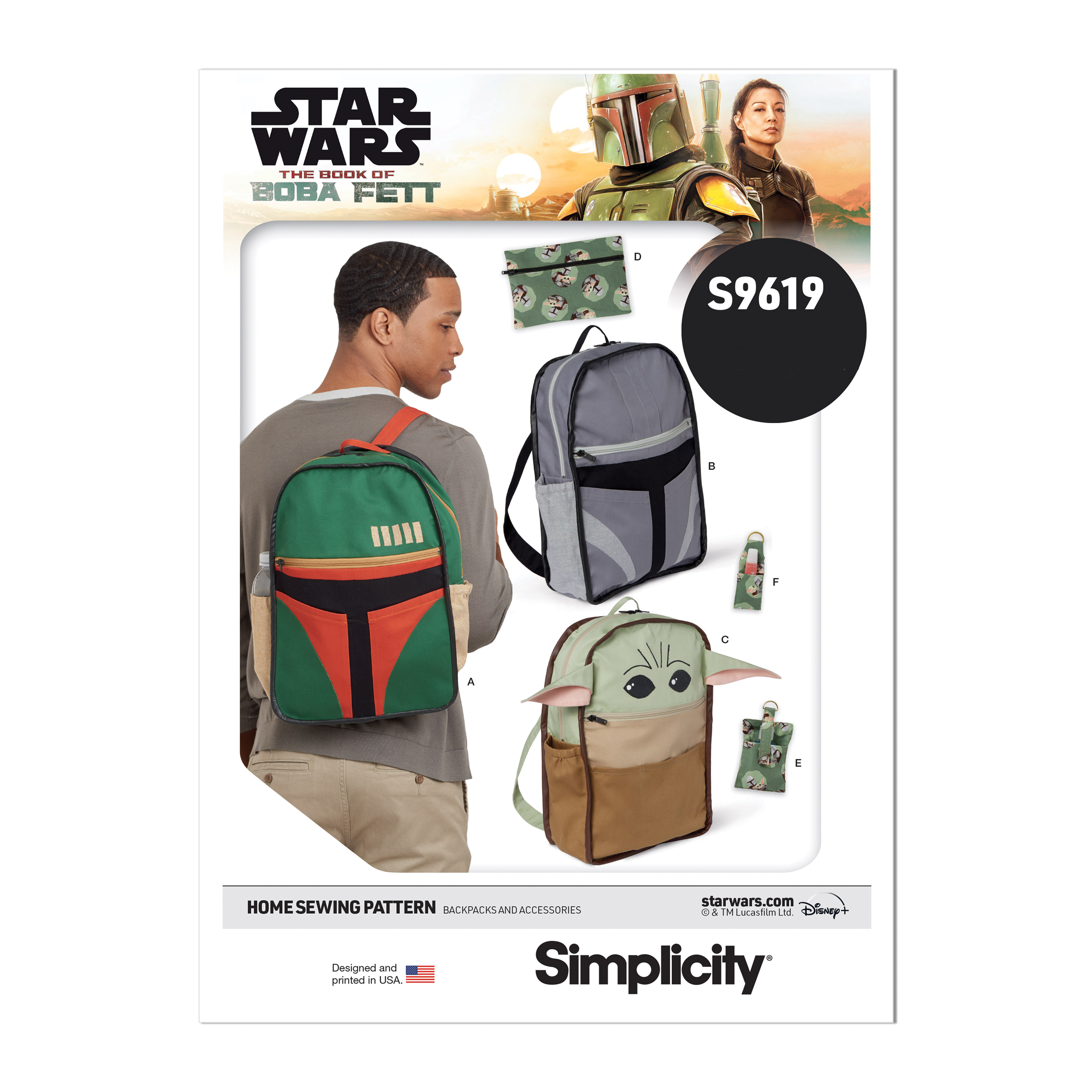 Simplicity 9619 Disney Star Wars Backpacks and Accessories