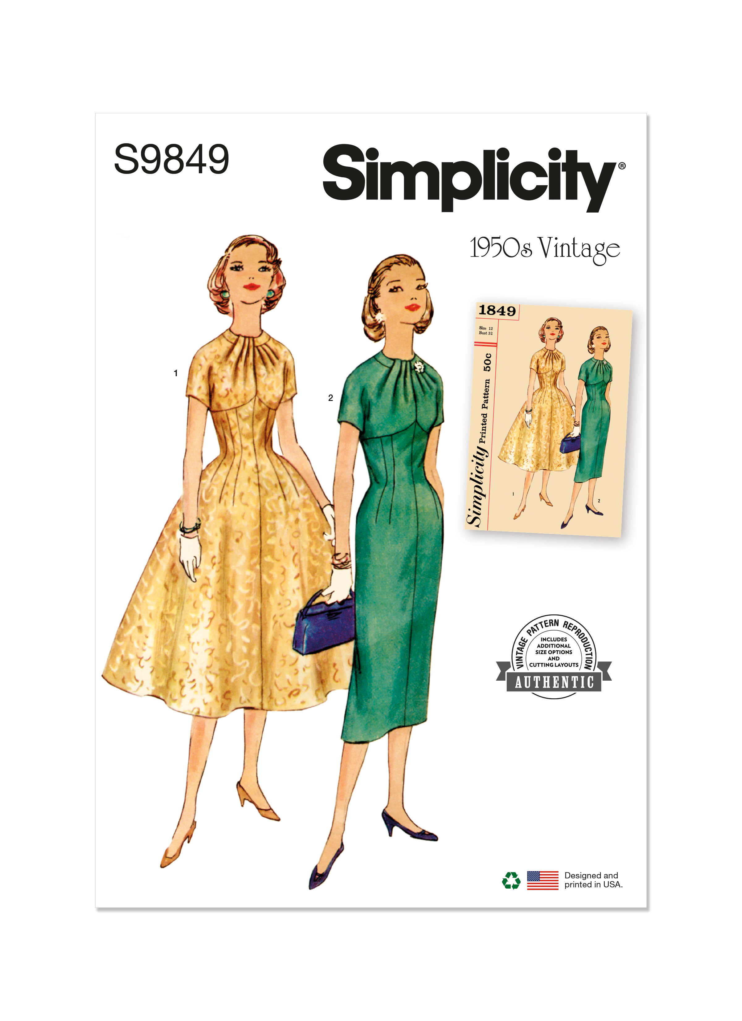 Simplicity 9849 Misses' Dress with Skirt Variations