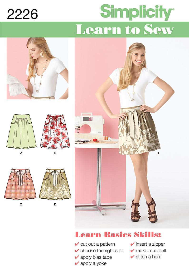 Simplicity 2226 Learn to Sew Misses' Skirt