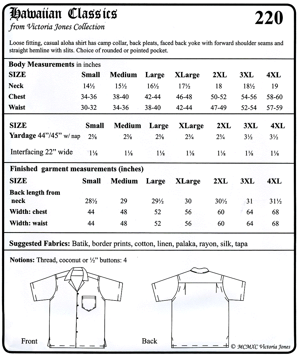 Victoria Jones Collection 220 Men's Hawaiian Aloha Shirt